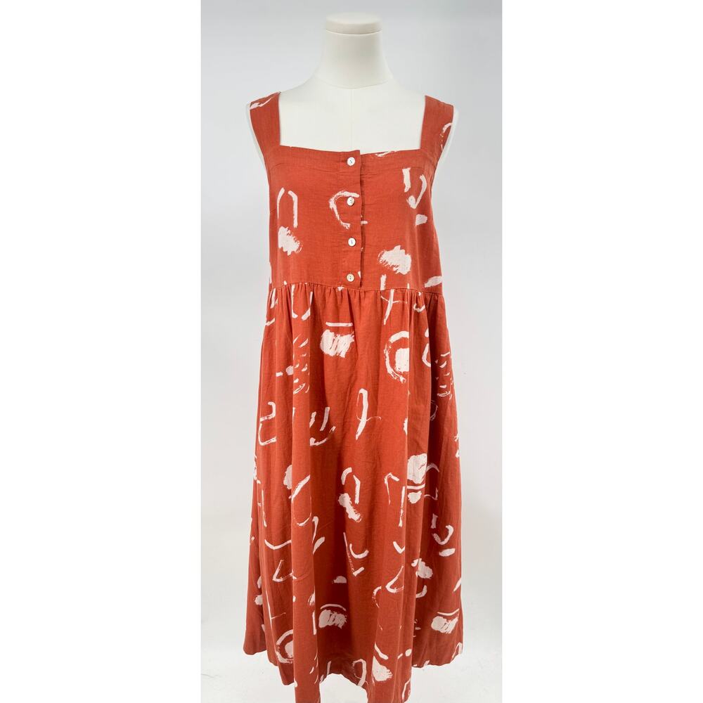 Madewell x Caroline Z Hurley Midi Dress Sundress Linen Sleeveless XL - Picture 2 of 10
